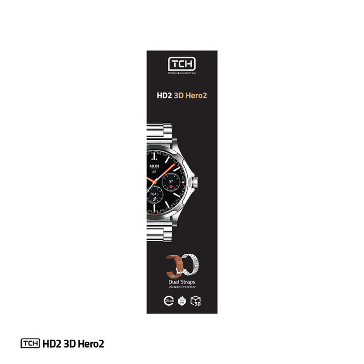 ساعت هوشمند تی سی اچ مدل TCH HD2 3D Hero2 دارای قابلیت های کنترل موسیقی (Music Player)، پشتیبانی از زبان فارسی در منو و سیستمعامل، قابلیت مکالمه از طریق بلوتوث بند فلز