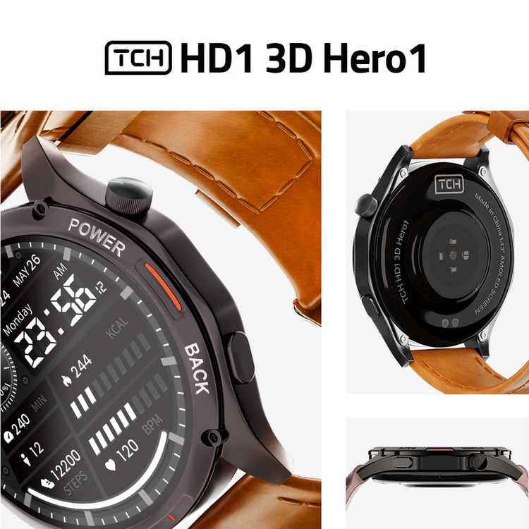 ساعت هوشمند تی سی اچ مدل TCH HD1 3D Hero1 دارای قابلیت های کنترل موسیقی (Music Player)، قابلیت مکالمه از طریق بلوتوث، پشتیبانی از زبان فارسی در منو و سیستمعامل، قابلیت تغییر طرح ساعت یا تم بند چرم مصنوعی