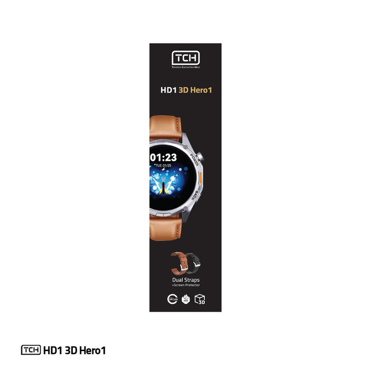 ساعت هوشمند تی سی اچ مدل TCH HD1 3D Hero1 دارای قابلیت های کنترل موسیقی (Music Player)، قابلیت مکالمه از طریق بلوتوث، پشتیبانی از زبان فارسی در منو و سیستمعامل، قابلیت تغییر طرح ساعت یا تم بند چرم مصنوعی