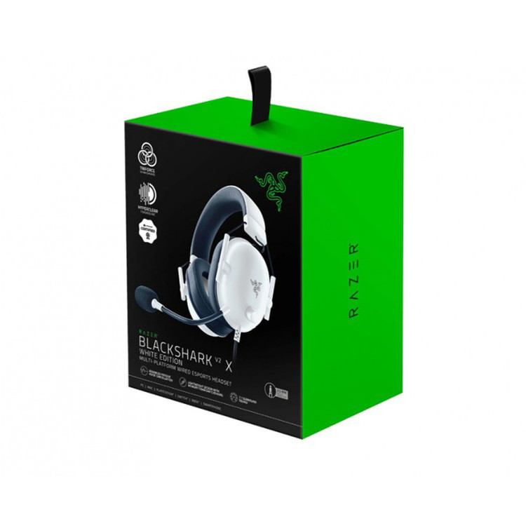 هدست گیمینگ بلوتوثی ریزر مدل BlackShark V2 X با نویز کنسلینگ بدنه، نویز کنسلینگ میکروفون (ENC)، اتصال از طریق جک 3.5 میلیمتری، دارای صدای فراگیر 7.1 کاناله، دارای تکنولوژی صدای 360 درجه