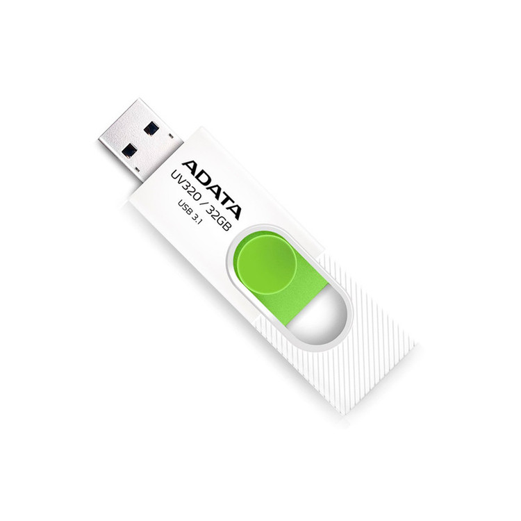 فلشمموری کشویی ای دیتا مدل UV320 ظرفیت 64 گیگابایت با رابط USB 3.2 Gen1 سرعت انتقال تا 10 گیگابیت بر ثانیه و سازگار با ویندوز، مک، لینوکس، گوشی و تلویزیون