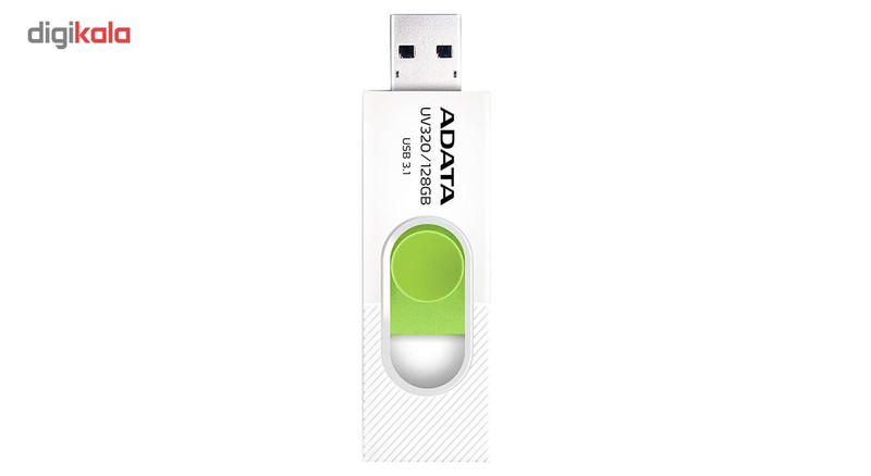 فلش مموری ای دیتا مدل UV320 ظرفیت 128 گیگابایت با درگاه USB 3.1 کشویی و سازگار با ویندوز، مک و لینوکس، انتقال داده با سرعت 10 گیگابیت بر ثانیه و طراحی جمعوجور