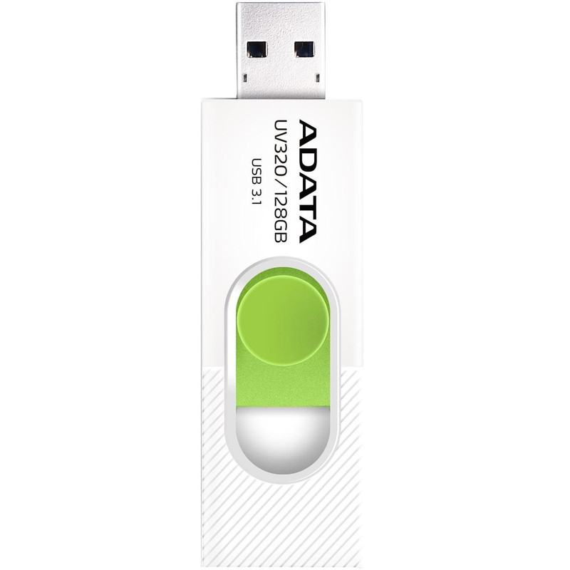 فلش مموری ای دیتا مدل UV320 ظرفیت 128 گیگابایت با درگاه USB 3.1 کشویی و سازگار با ویندوز، مک و لینوکس، انتقال داده با سرعت 10 گیگابیت بر ثانیه و طراحی جمعوجور