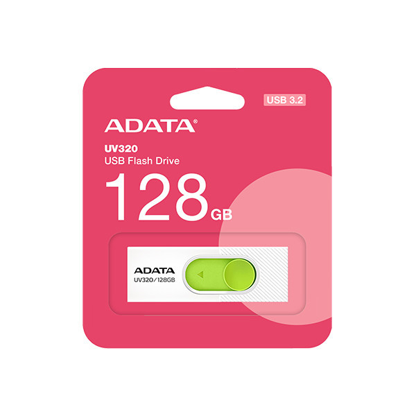 فلش مموری ای دیتا مدل UV320 ظرفیت 128 گیگابایت با درگاه USB 3.1 کشویی و سازگار با ویندوز، مک و لینوکس، انتقال داده با سرعت 10 گیگابیت بر ثانیه و طراحی جمعوجور
