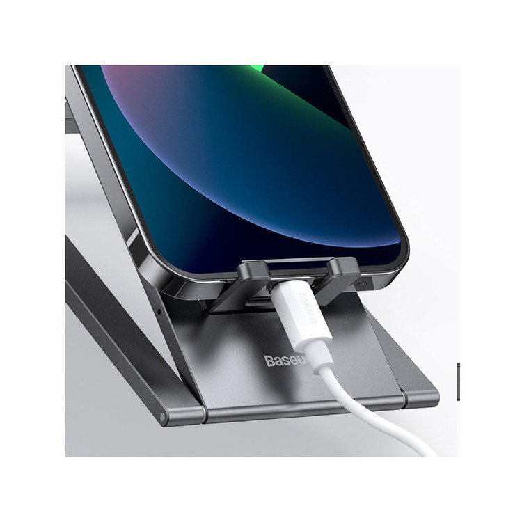 پایه نگهدارنده گوشی موبایل و تبلت بیسوس مدل Foldable Metal Desktop Holder LUKP000013