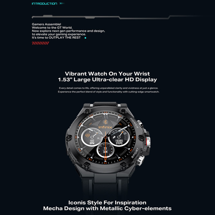 ساعت هوشمند 40 میلیمتری اینفینیکس مدل XWatch 3 GT با بند پلاستیکی