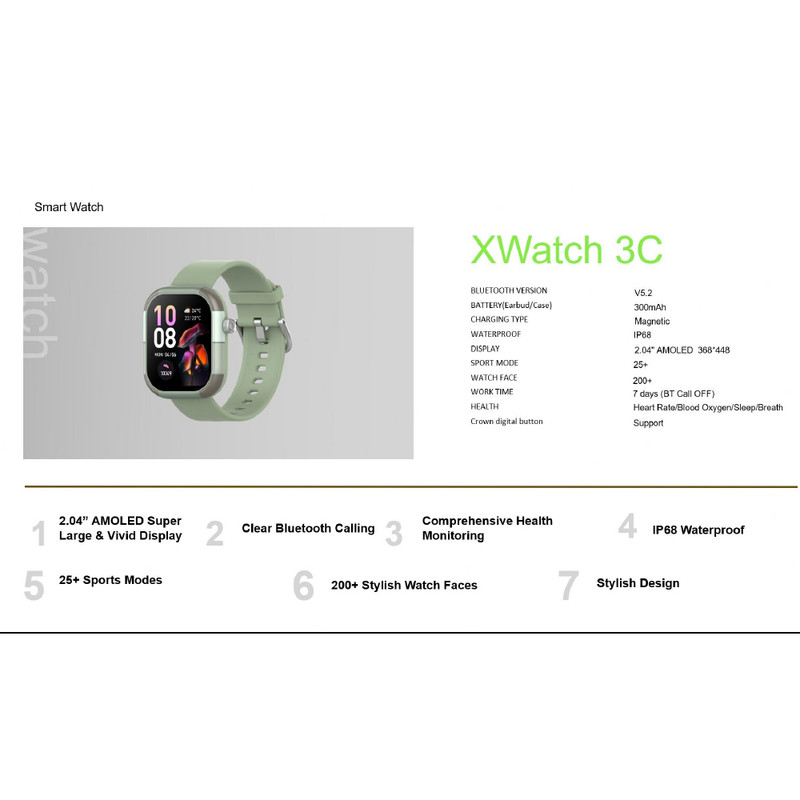 ساعت هوشمند 46 میلیمتری اینفینیکس مدل XWatch 3C با بند پلاستیکی