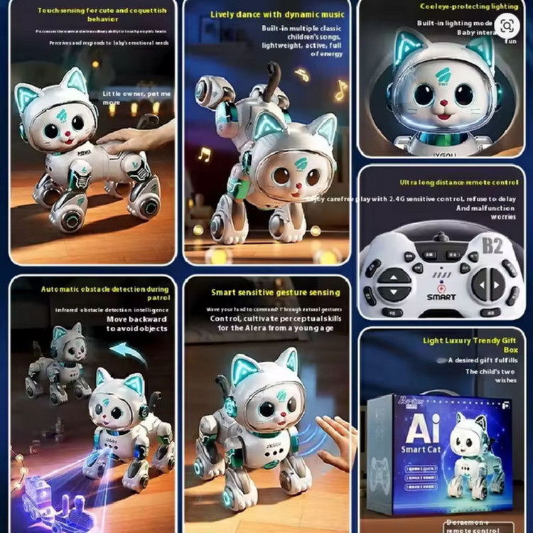 ربات کنترلی مدل Cat Toy با قابلیت راه رفتن، چرخیدن و تولید صدا