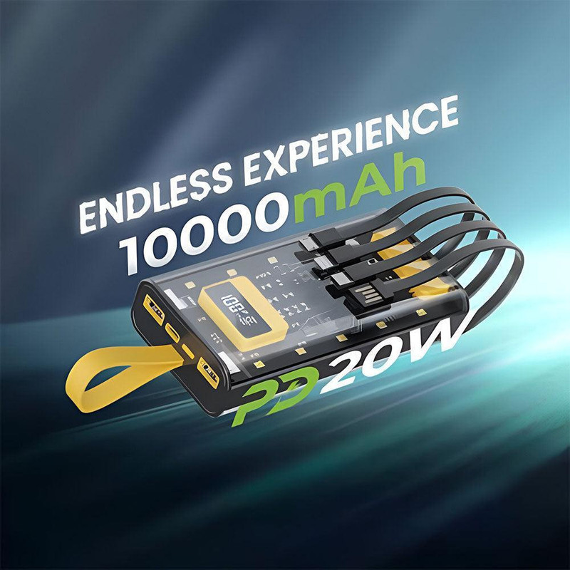 پاوربانک گرین لاین مدل Transparent Pro ظرفیت 10000 میلیآمپر ساعت