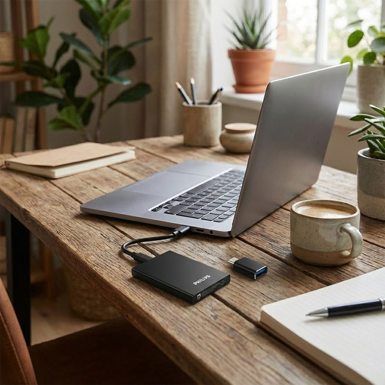 اس اس دی اکسترنال فیلیپس مدل FM51PS051S ظرفیت 256 گیگابایت رابط USB 3.2 Gen2