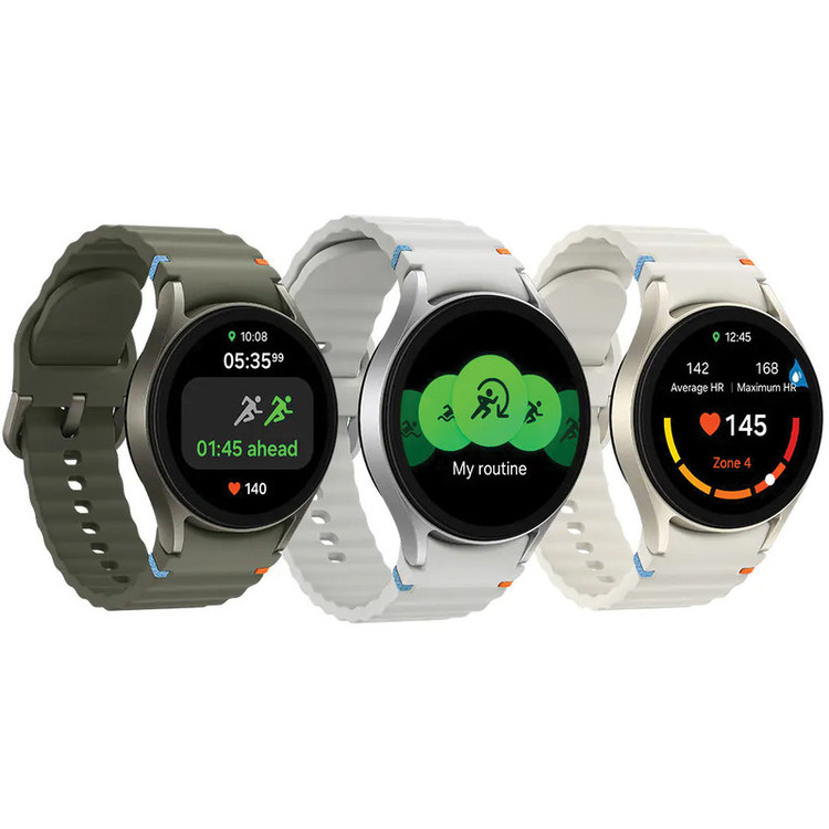 ساعت هوشمند سامسونگ مدل Galaxy Watch 7 44mm دارای قابلیت های کنترل موسیقی (Music Player) بند پلاستیک