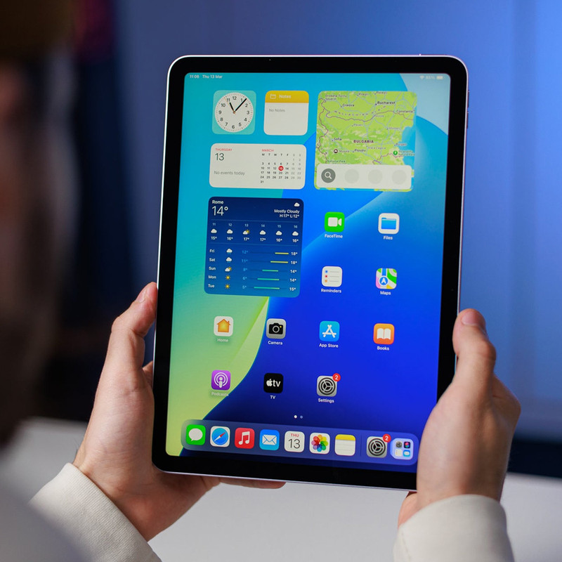 تبلت 11 اینچ اپل مدل iPad Air 2026 M4 Wi-Fi ظرفیت 128 گیگابایت و رم 12 گیگابایت، رزولوشن دوربین اصلی ۱۲ مگاپیکسل، پشتیبانی از قلم و کیبورد