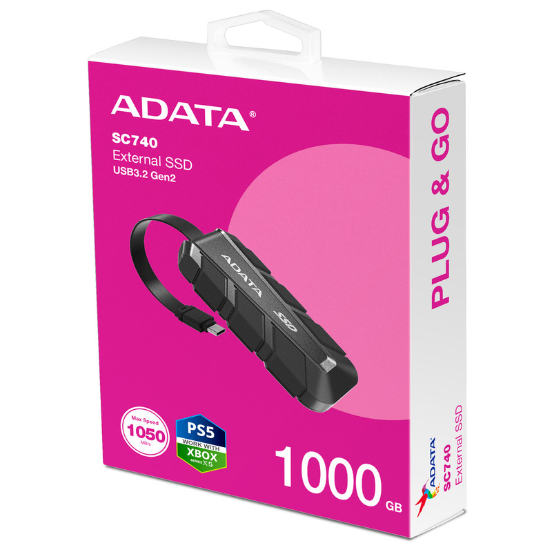 اس اس دی اکسترنال ای دیتا مدل SC740 ظرفیت 1000 گیگابایت رابط USB 3.2 Gen2